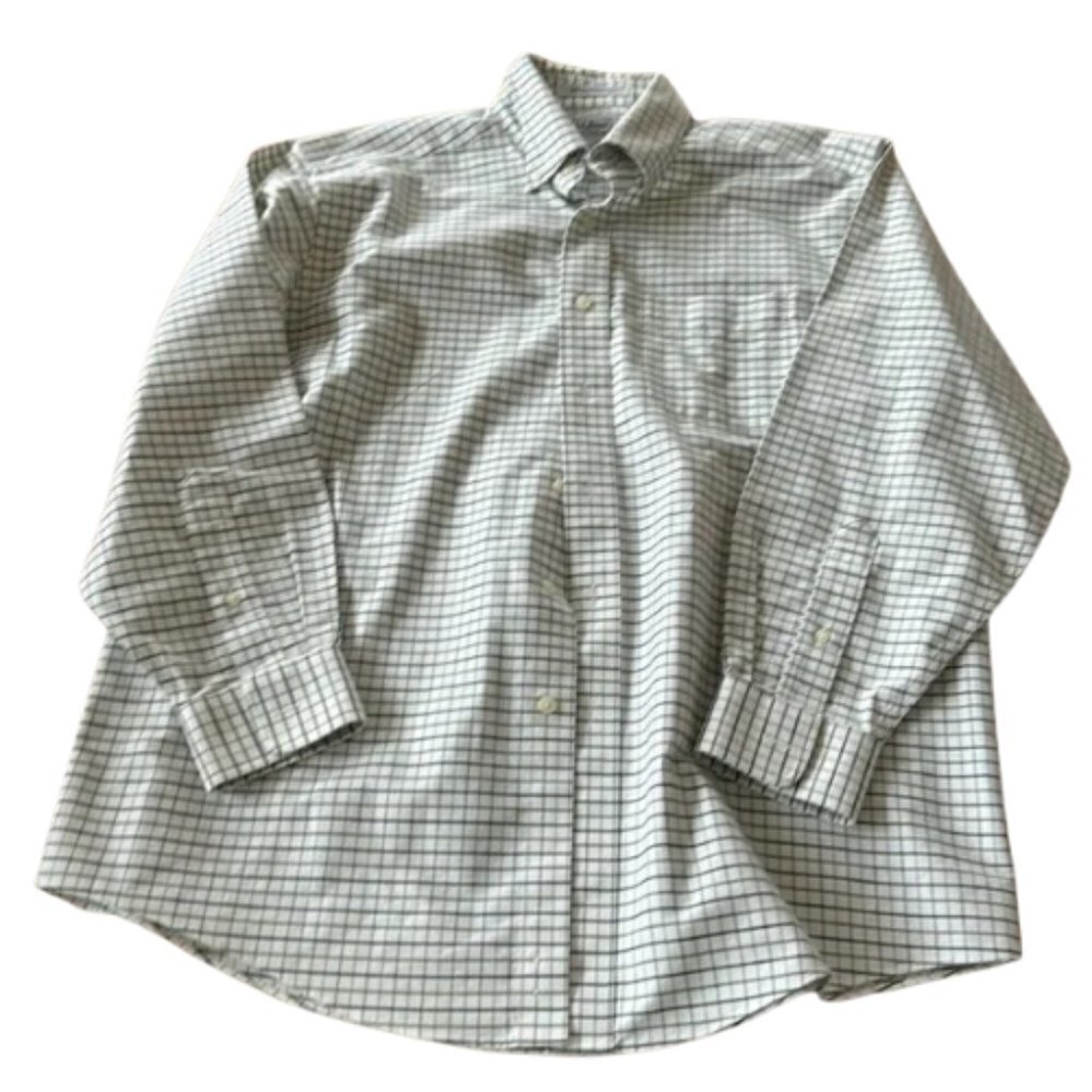 L.L. Bean Button Up Shirt Men's L Tall Wrinkle Resistant Long Sleeve Check